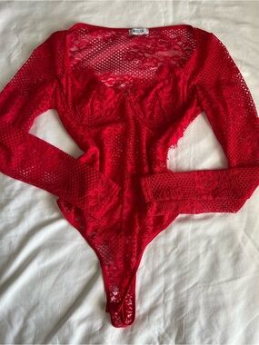 Red Lace Bodysuit